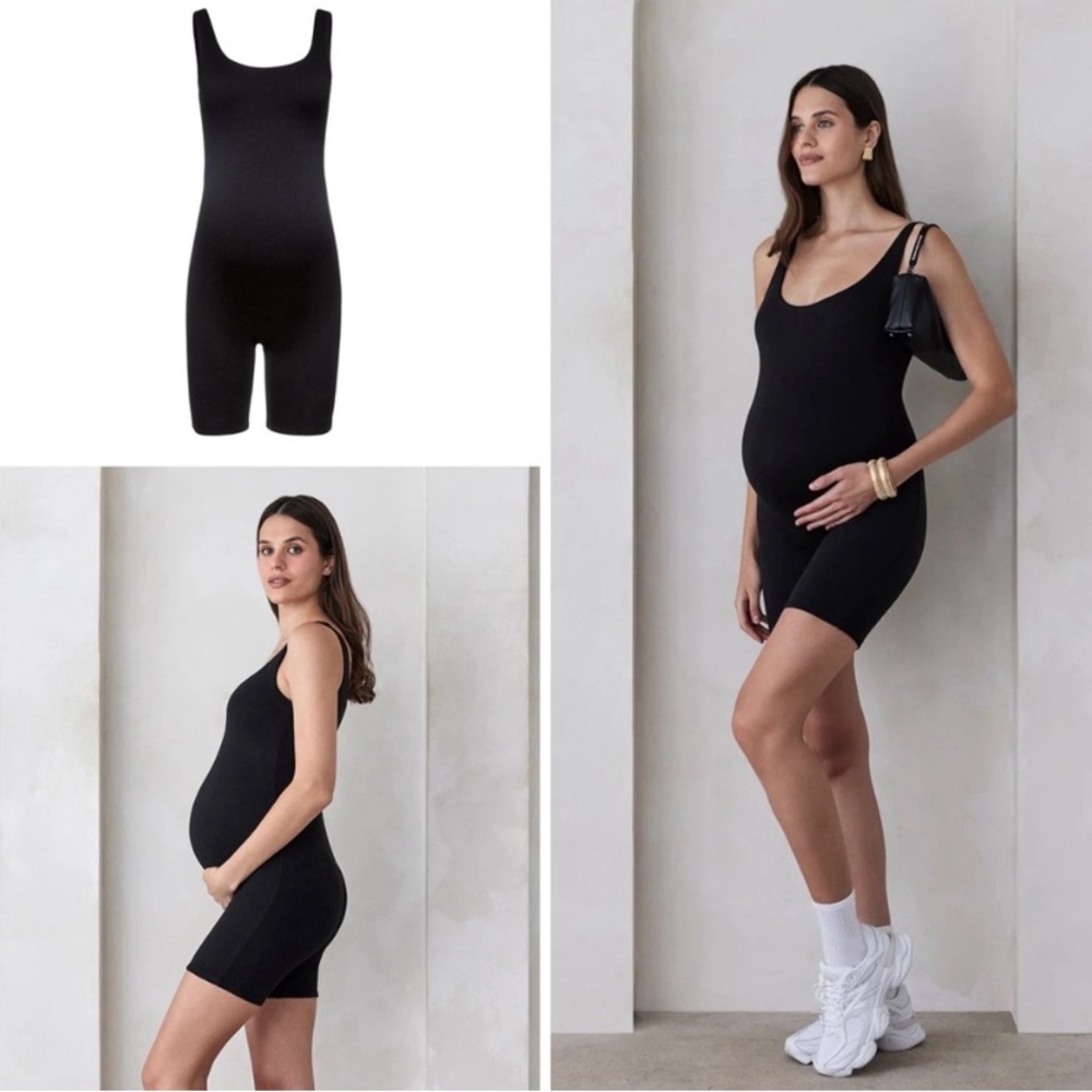 BUMPSUIT The Cindy Maternity Romper Size XS Black Stretchy Comfy Soft